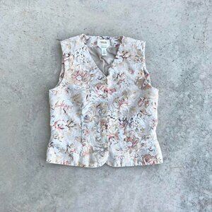 Vintage Talbots 100% Linen Vest Tank Top Shirt Women's Small